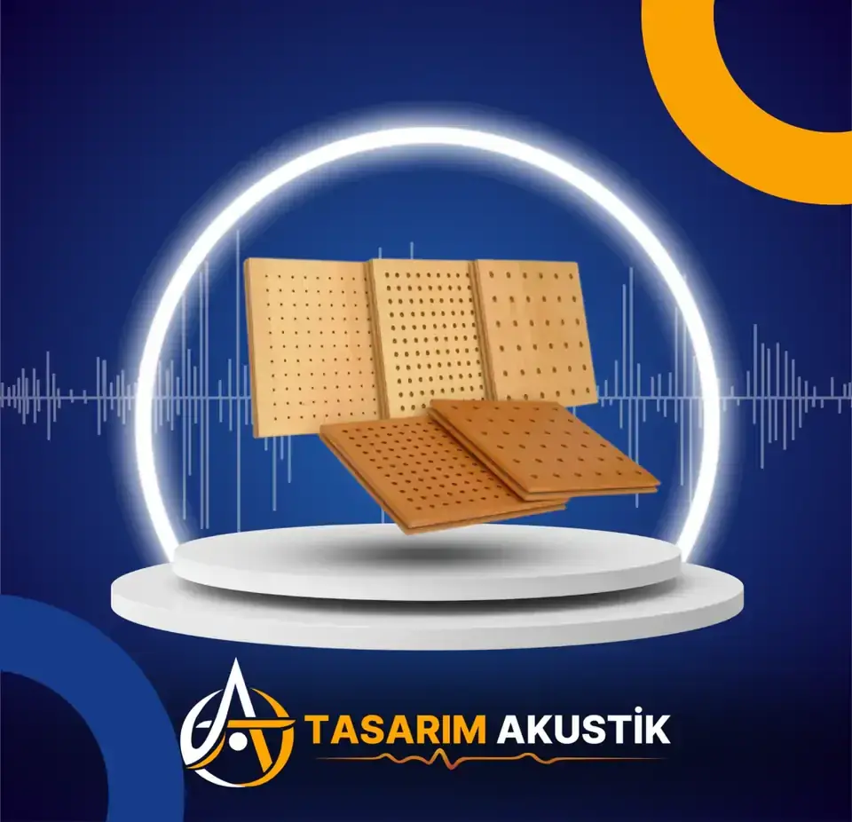 Akustik ahşap panel renk ve kaplama detayı